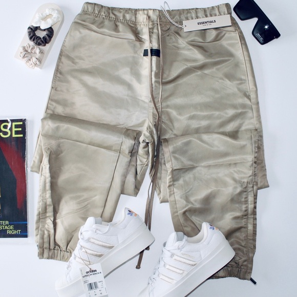 FEAR OF GOD ESSENTIALS ‘Oak’ Suit Nylon Coach Jacket + Nylon Track Pant - Picture 8 of 10